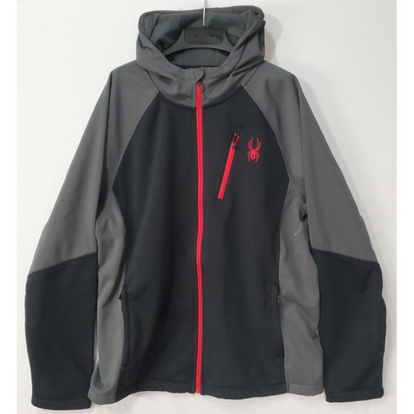 Spyder Other - Spyder Soft Shell Hooded Jacket SPFGM183 Black/Gray/Red Men's Size‎ MD NEW!